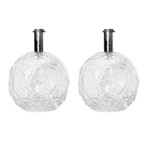 Duo bordslampor med glas stomme